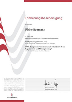 Fortbildungsbescheinigung