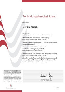 Fortbildungsbescheinigung